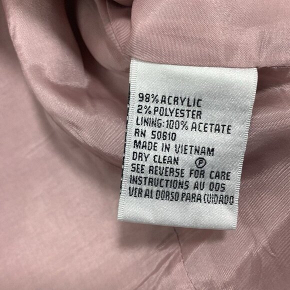 Le Suit 2 Piece Tweed Pastel Pink Tan Gold Accents Jacket & Skirt Suit Set Sz 8 - Picture 11 of 12